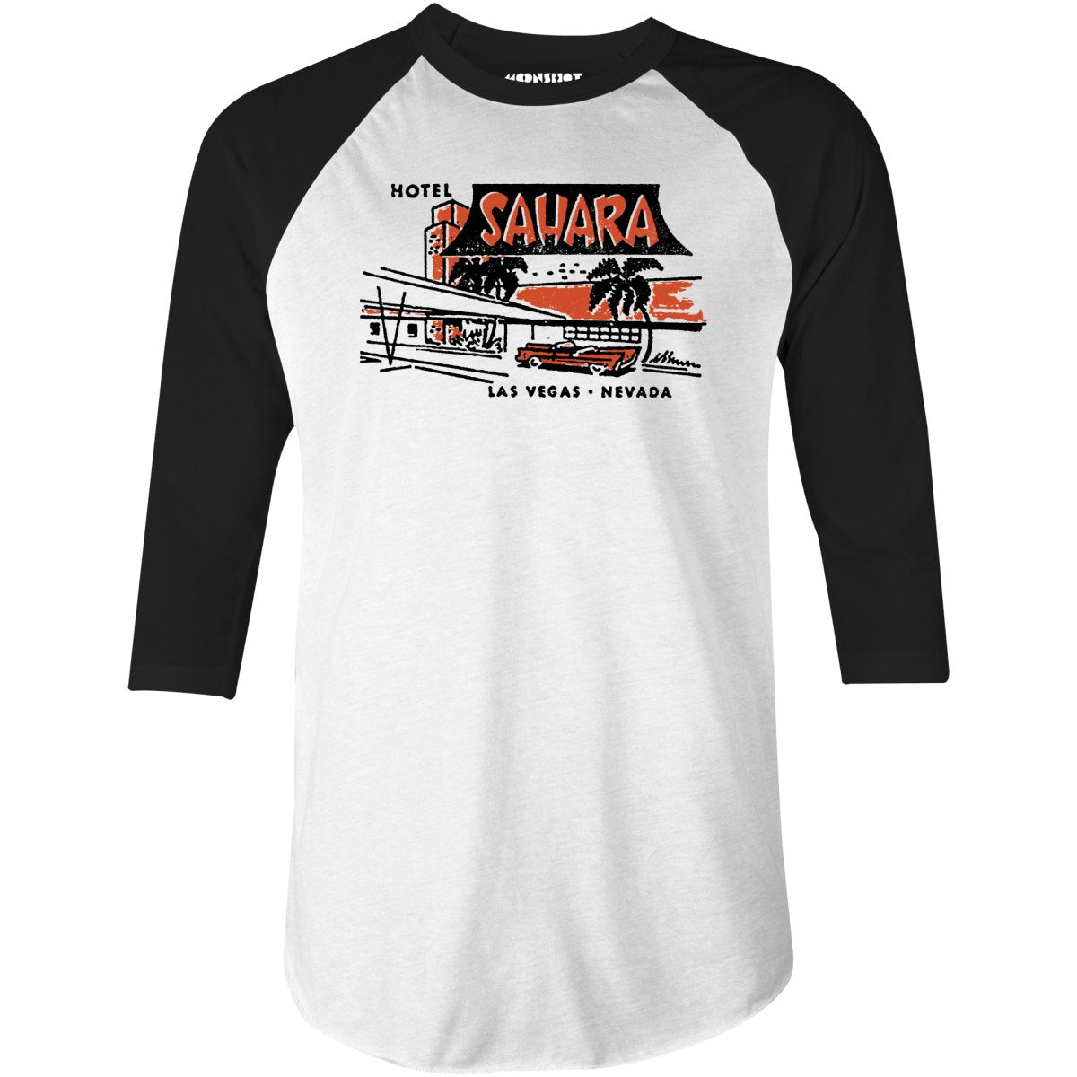 Hotel Sahara Retro - Vintage Las Vegas - 3/4 Sleeve Raglan T-Shirt