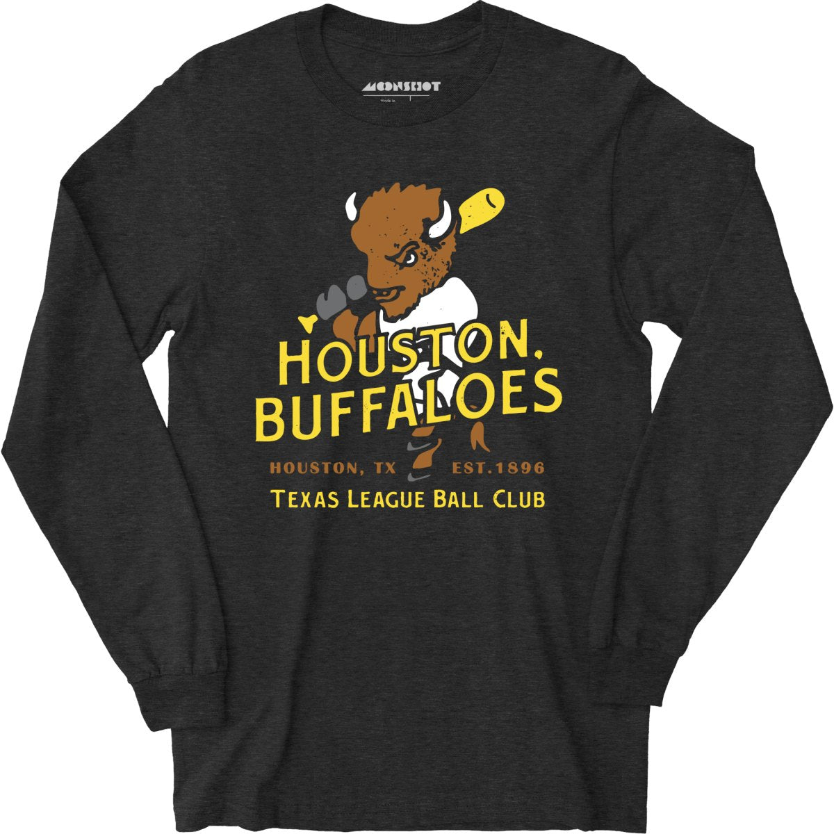 Houston Buffaloes - Texas - Vintage Defunct Baseball Teams - Long Sleeve T-Shirt