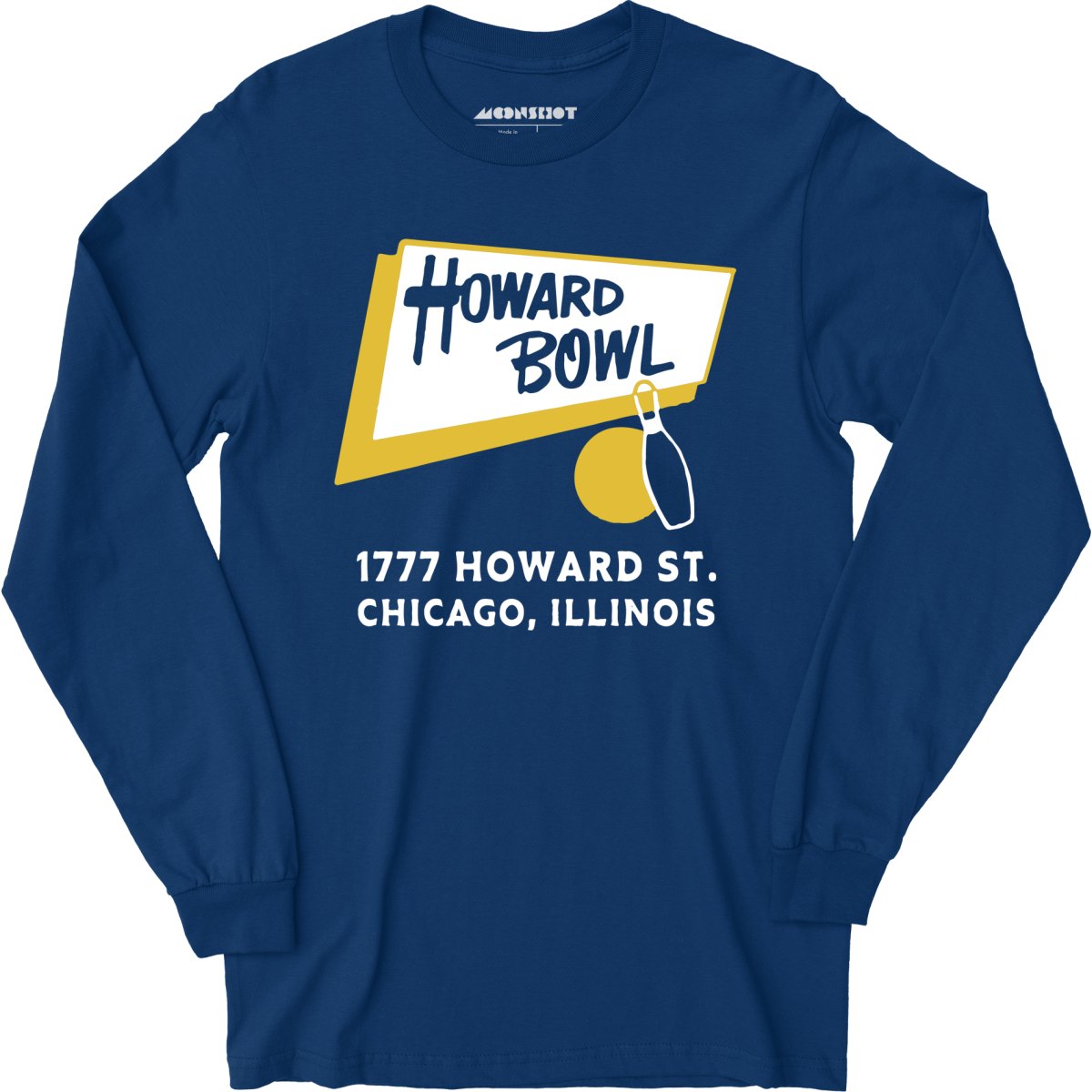 Howard Bowl - Chicago, IL - Vintage Bowling Alley - Long Sleeve T-Shirt