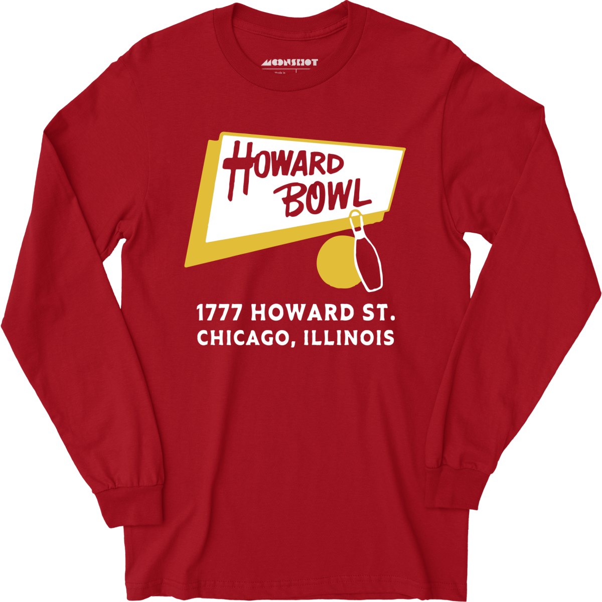 Howard Bowl - Chicago, IL - Vintage Bowling Alley - Long Sleeve T-Shirt