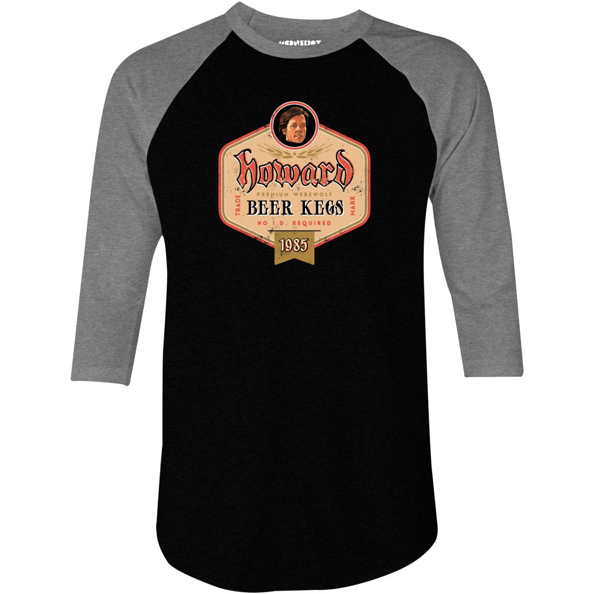 Howard Premium Werewolf Beer Kegs - 3/4 Sleeve Raglan T-Shirt