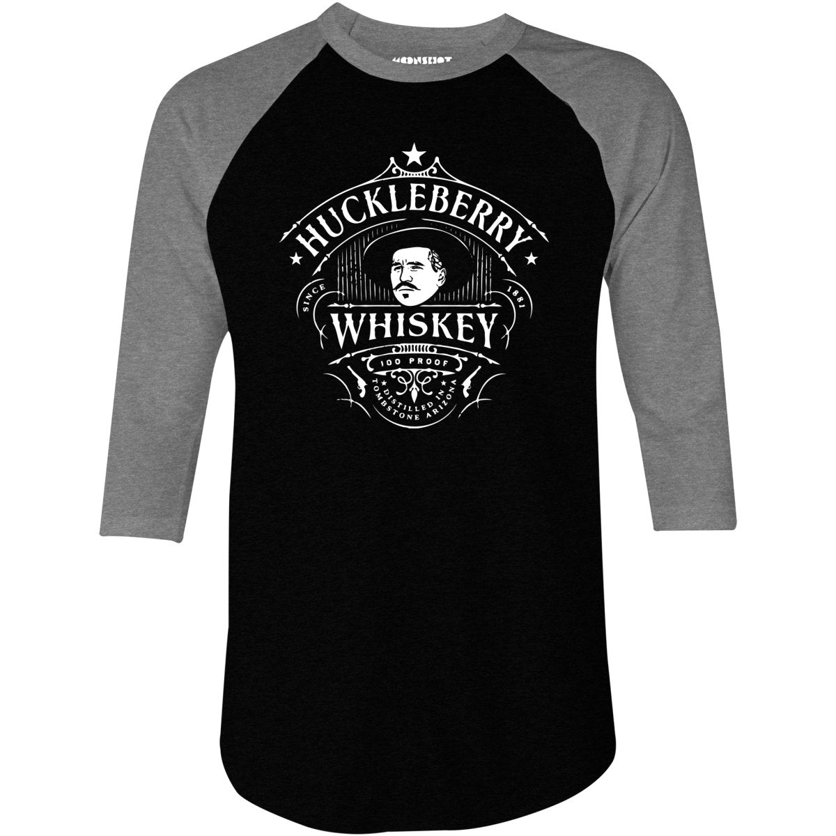 Huckleberry Whiskey - 3/4 Sleeve Raglan T-Shirt