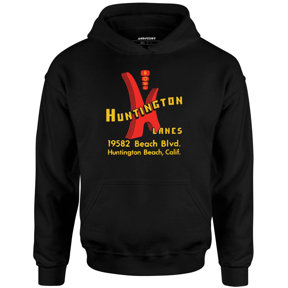 Huntington Lanes - Huntington Beach, CA - Vintage Bowling Alley - Unisex Hoodie