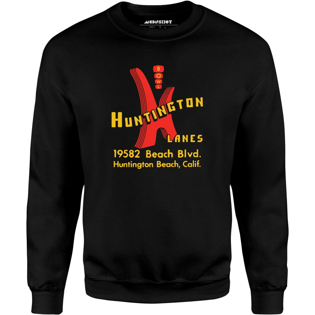 Huntington Lanes - Huntington Beach, CA - Vintage Bowling Alley - Unisex Sweatshirt