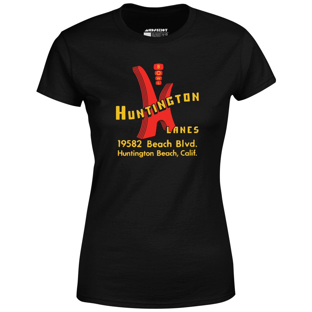 Huntington Lanes - Huntington Beach, CA - Vintage Bowling Alley - Women's T-Shirt
