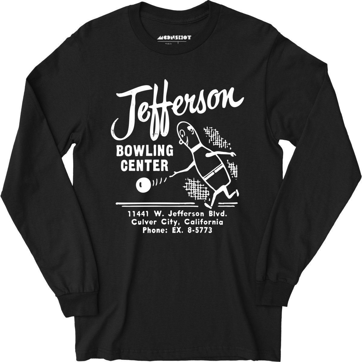 Jefferson Bowling Center - Culver City, CA - Vintage Bowling Alley - Long Sleeve T-Shirt