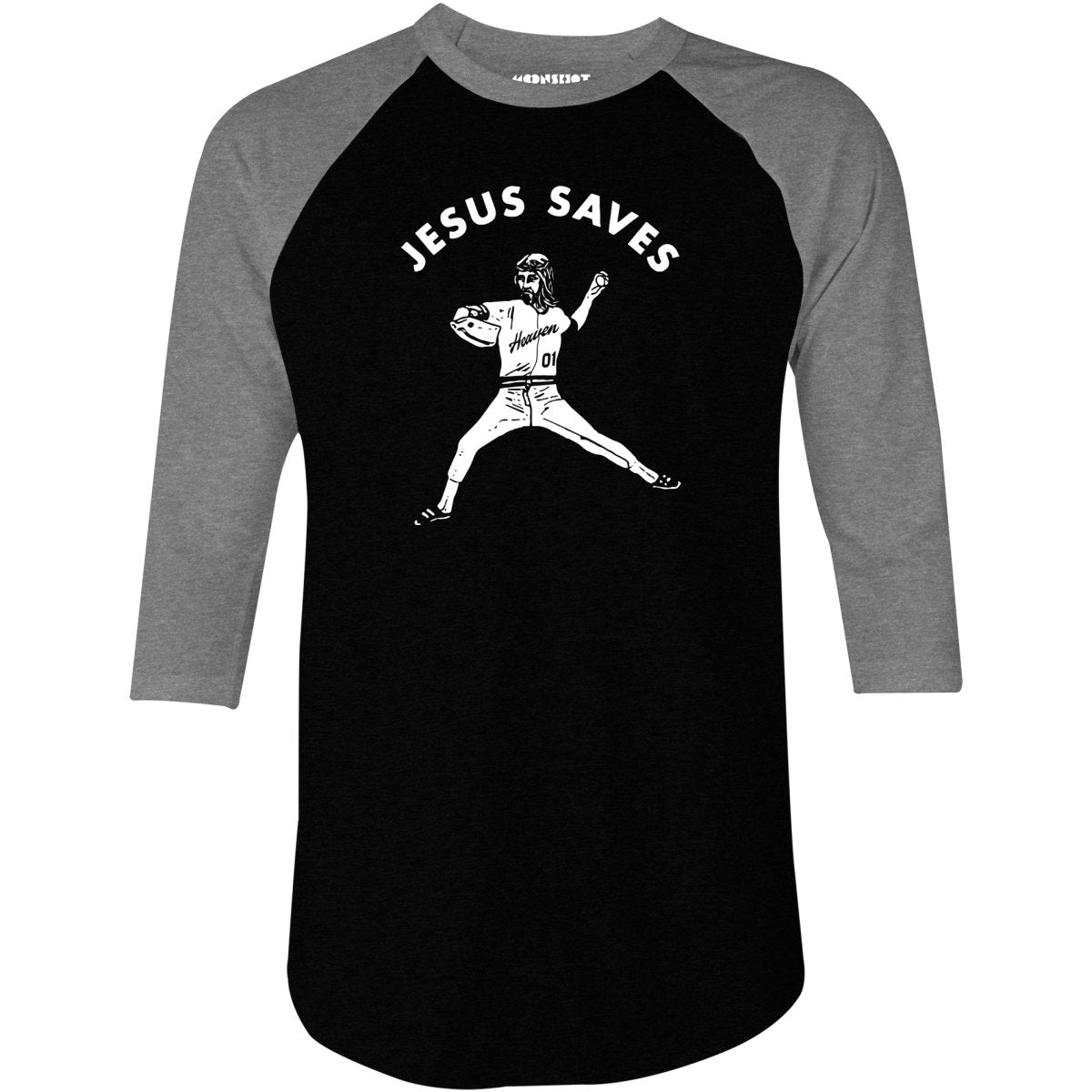 Jesus Saves - Lefty - 3/4 Sleeve Raglan T-Shirt