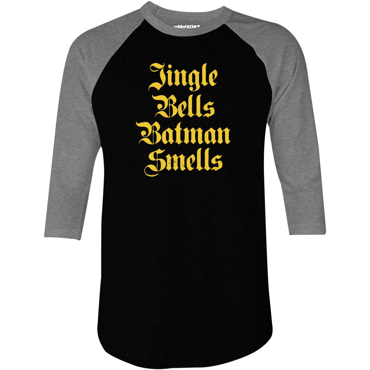 Jingle Bells Batman Smells - 3/4 Sleeve Raglan T-Shirt