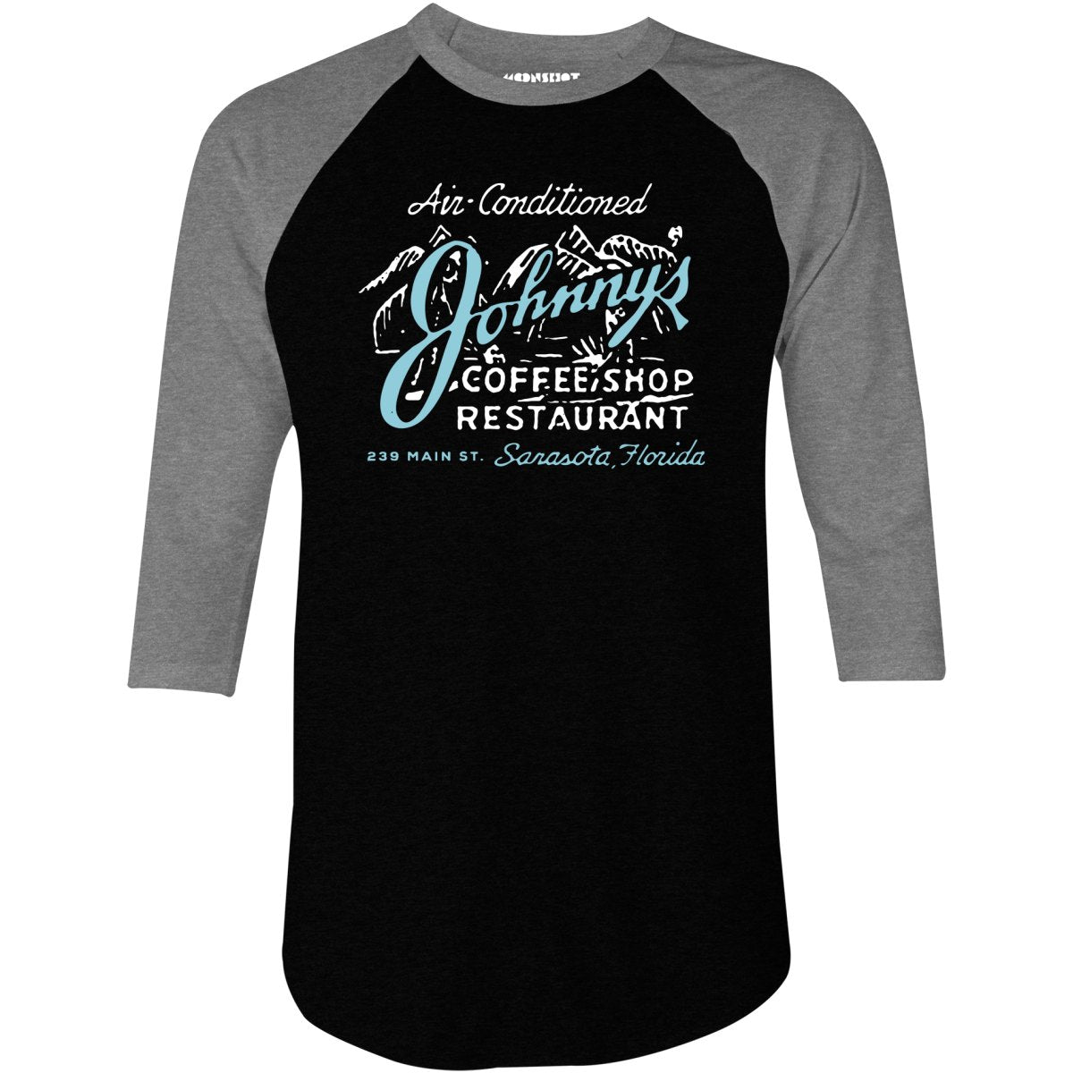 Johnny's - Sarasota, FL - Vintage Restaurant - 3/4 Sleeve Raglan T-Shirt