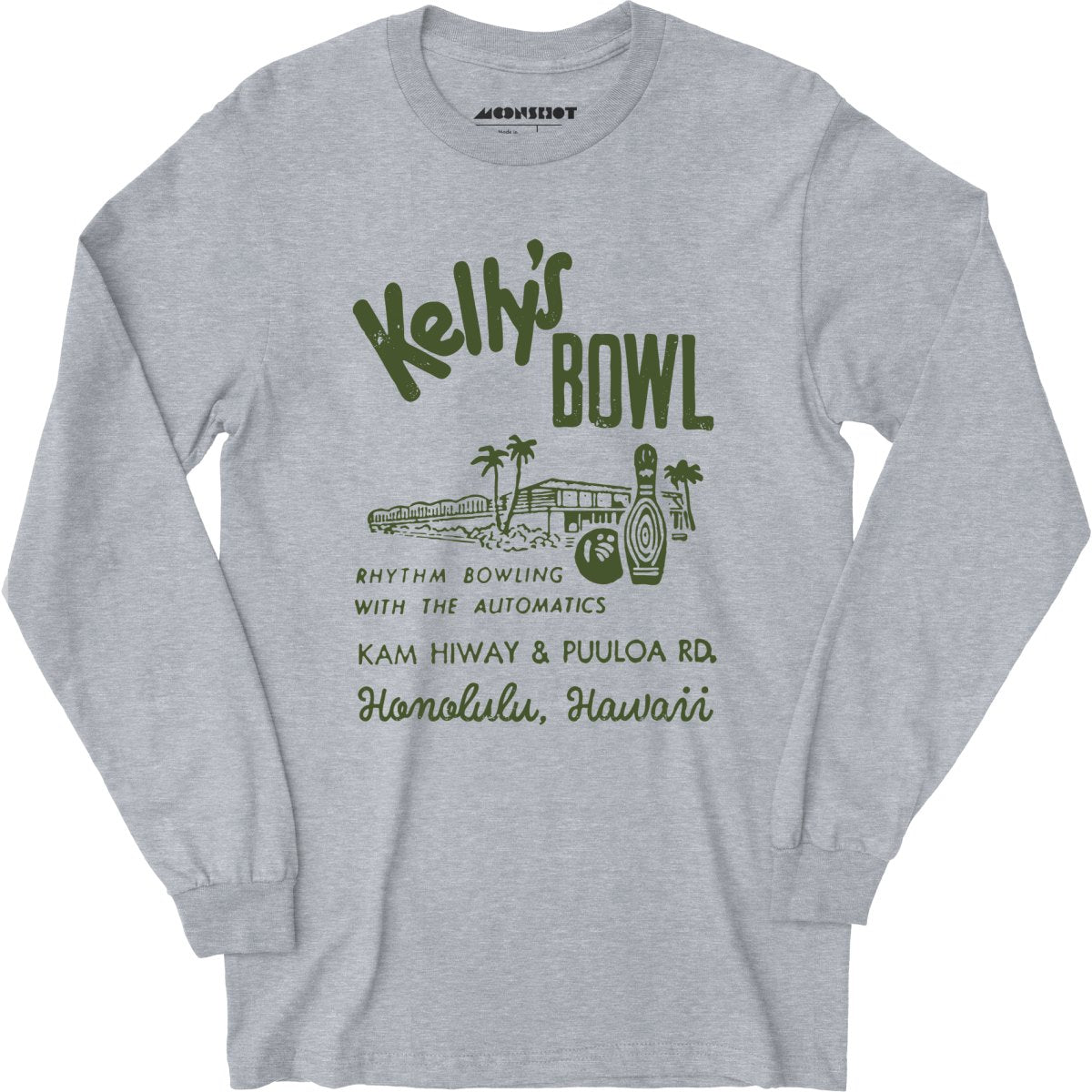 Kelly's Bowl - Honolulu, HI - Vintage Bowling Alley - Long Sleeve T-Shirt