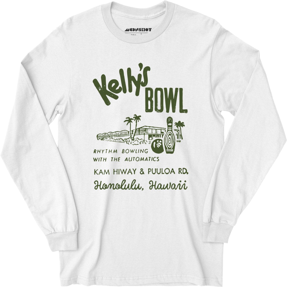 Kelly's Bowl - Honolulu, HI - Vintage Bowling Alley - Long Sleeve T-Shirt