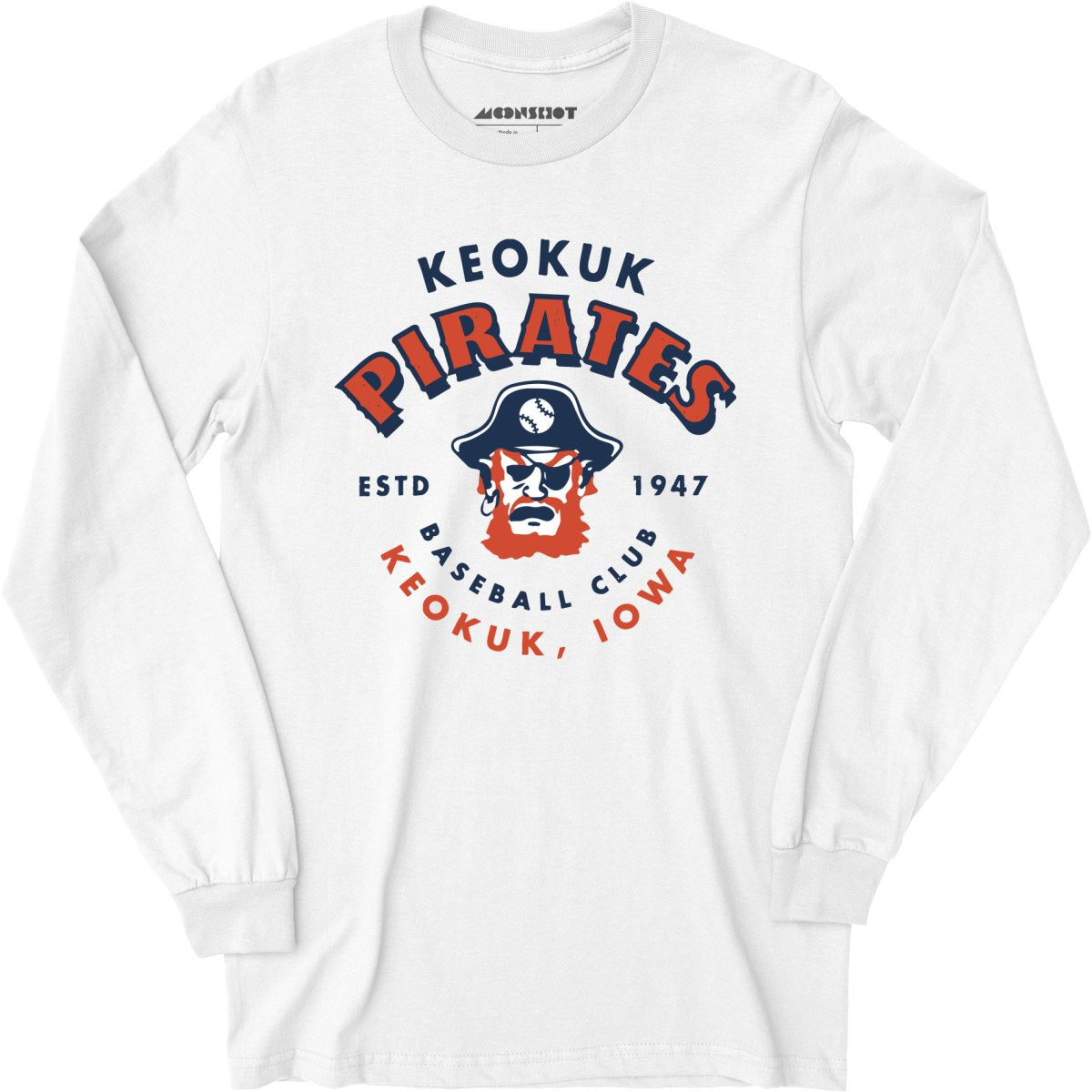 Keokuk Pirates - Iowa - Vintage Defunct Baseball Teams - Long Sleeve T-Shirt