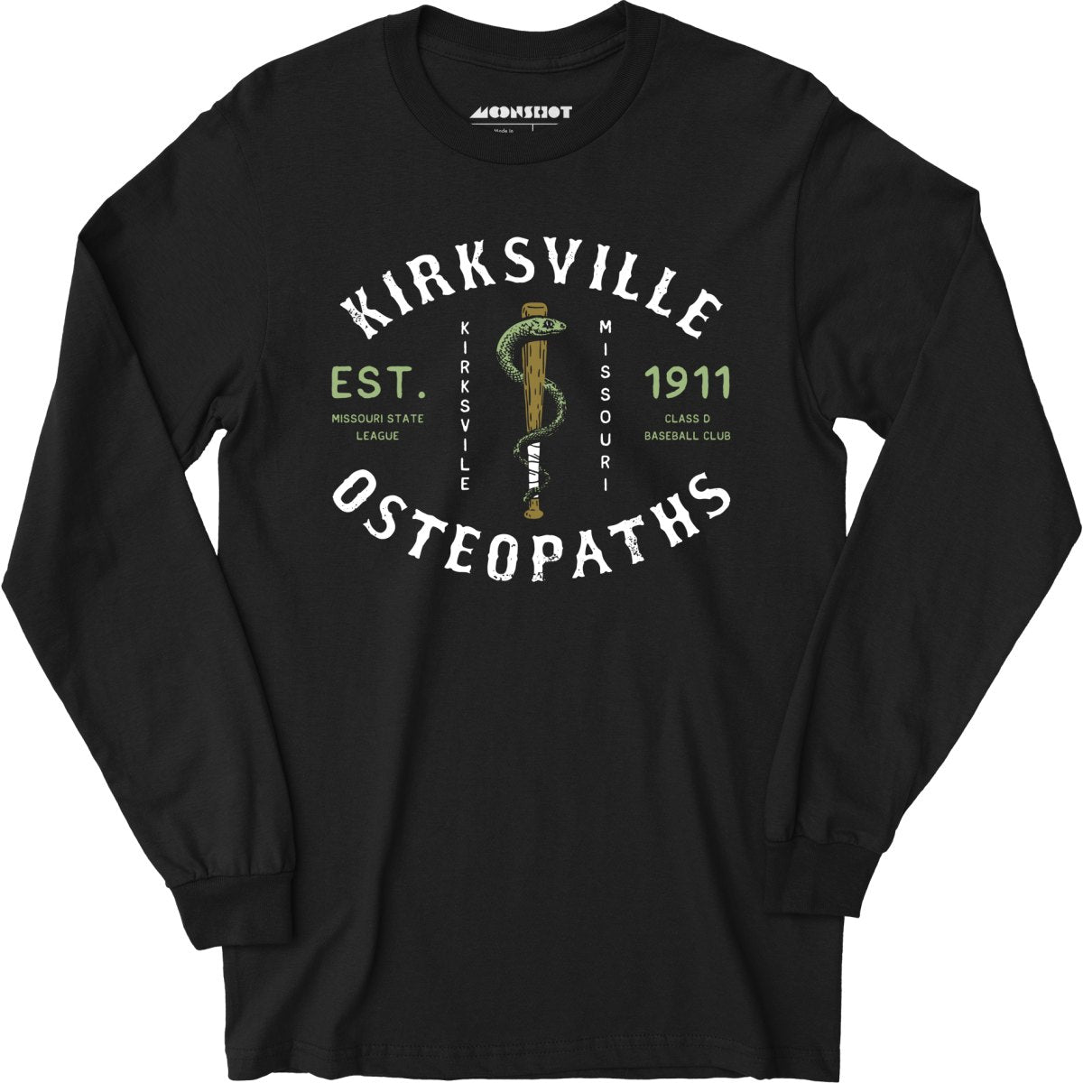 Kirksville Osteopaths - Missouri - Vintage Defunct Baseball Teams - Long Sleeve T-Shirt