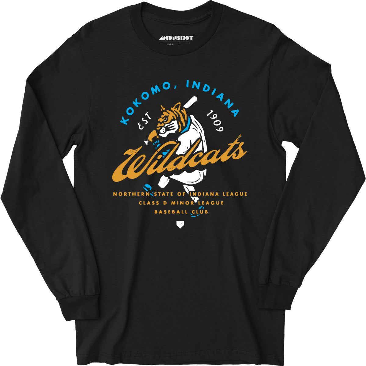 Kokomo Wildcats - Indiana - Vintage Defunct Baseball Teams - Long Sleeve T-Shirt