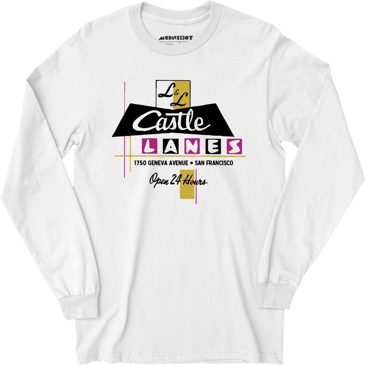 L & L Castle Lanes - San Francisco, CA - Vintage Bowling Alley - Long Sleeve T-Shirt