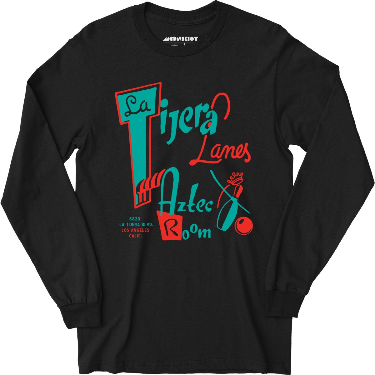 La Tijera Lanes - Los Angeles, CA - Vintage Bowling Alley - Long Sleeve T-Shirt