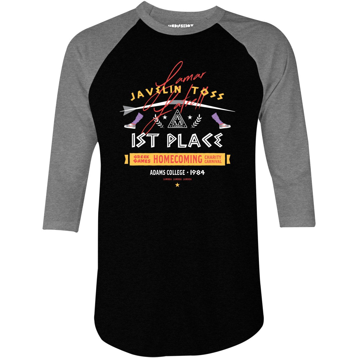 Lamar Latrell Javelin Toss - 3/4 Sleeve Raglan T-Shirt