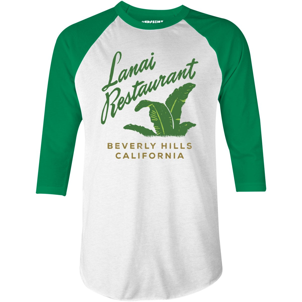 Lanai - Beverly Hills, CA - Vintage Restaurant - 3/4 Sleeve Raglan T-Shirt