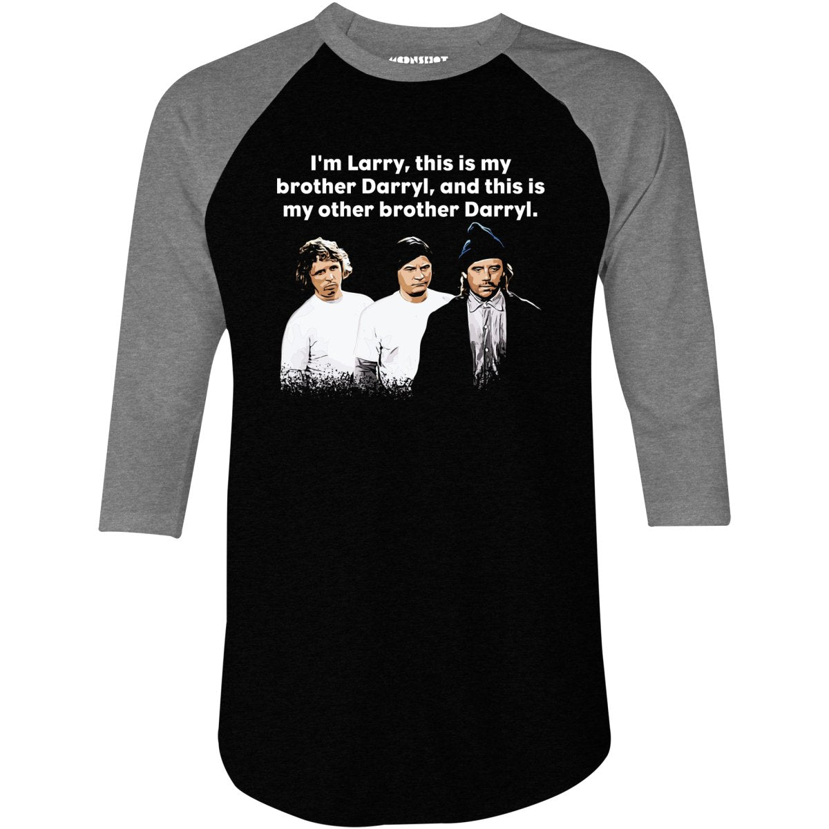 Larry, Darryl & Darryl - 3/4 Sleeve Raglan T-Shirt