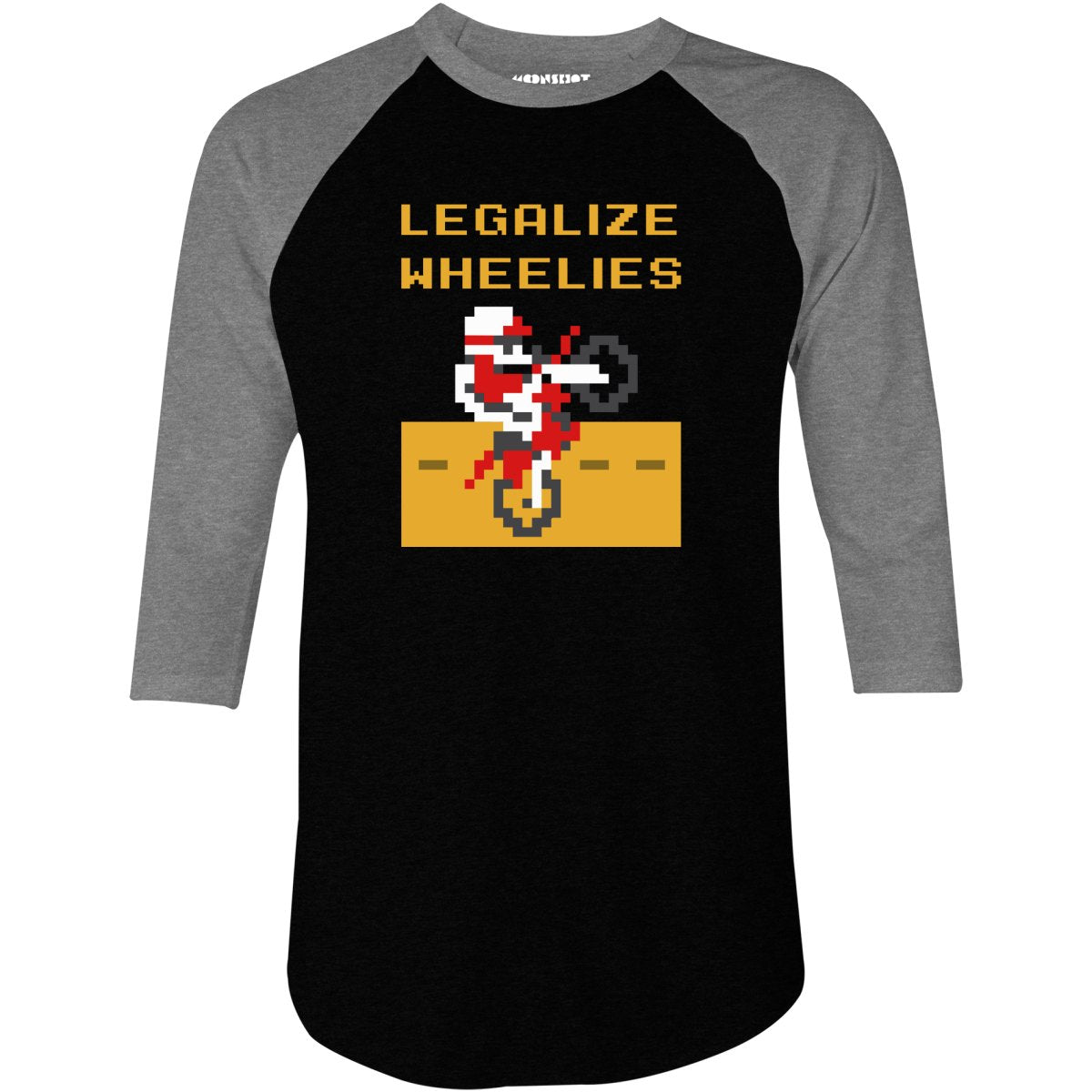 Legalize Wheelies 8bit - 3/4 Sleeve Raglan T-Shirt