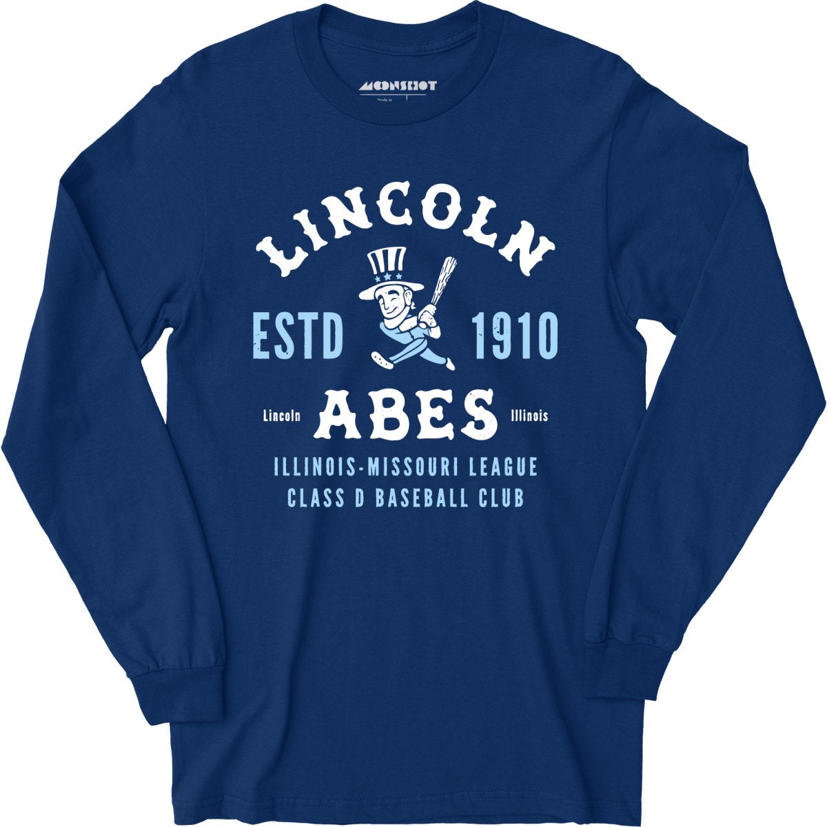 Lincoln Abes - Illinois - Vintage Defunct Baseball Teams - Long Sleeve T-Shirt