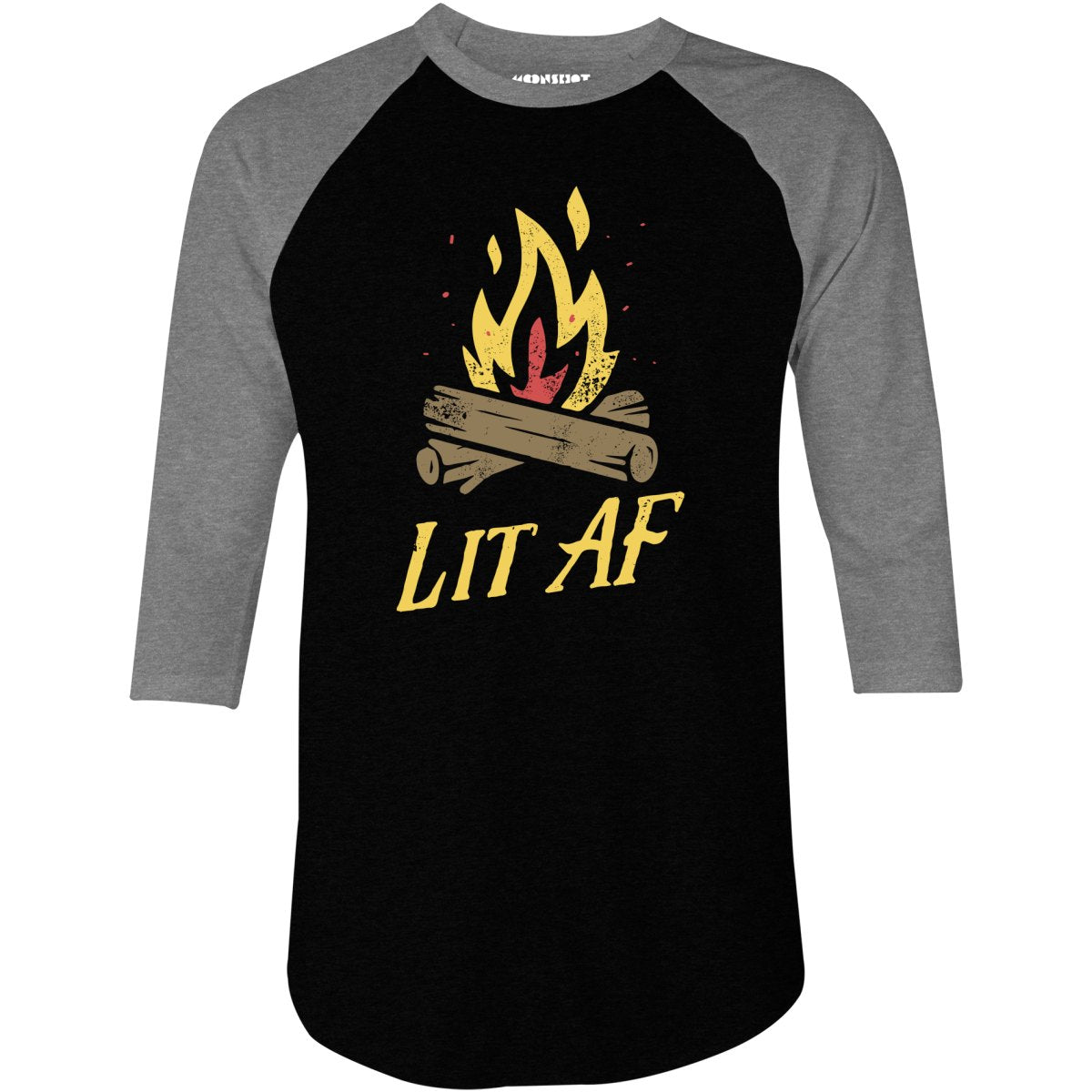 Lit AF Campfire - 3/4 Sleeve Raglan T-Shirt