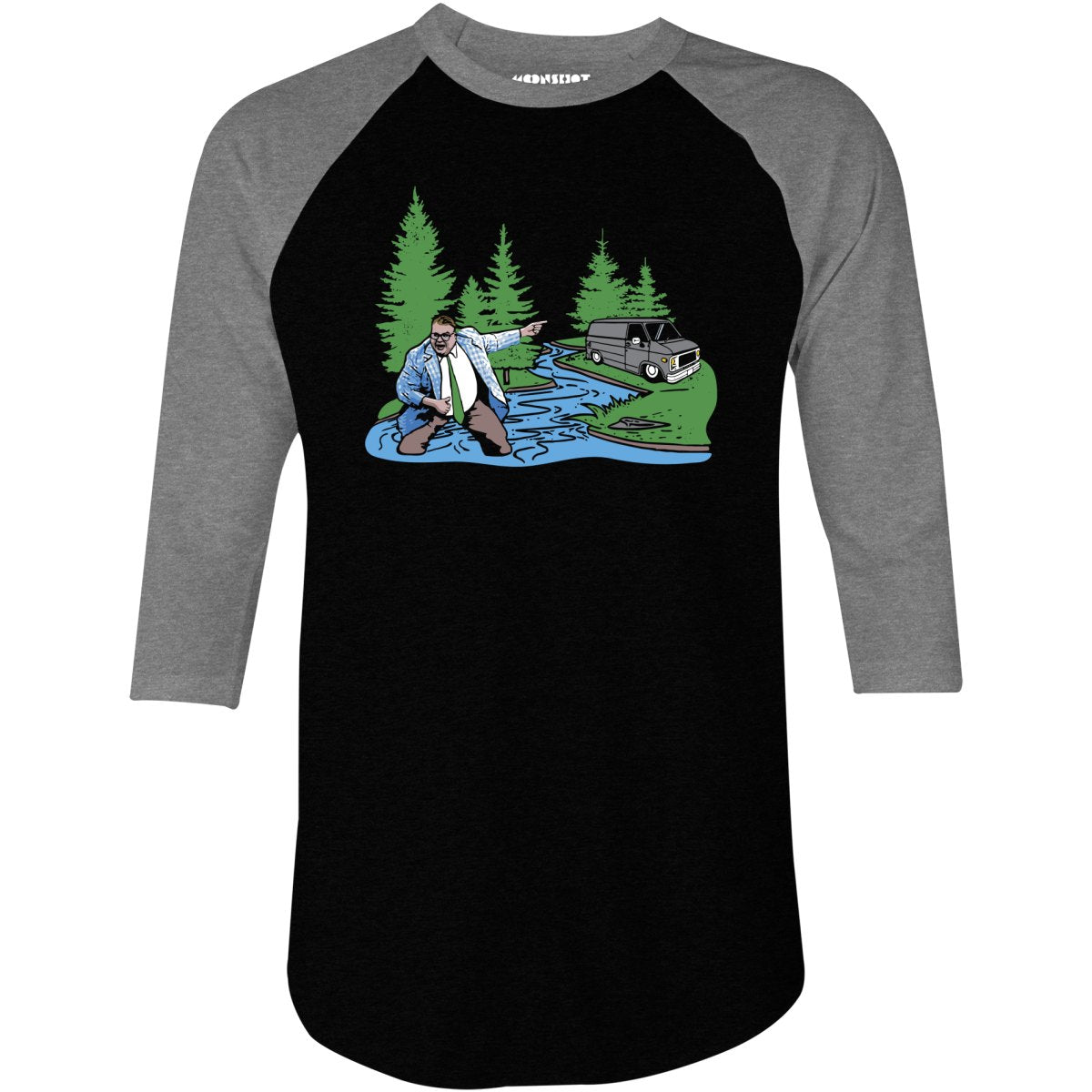 Livin' in a Van Down by The River - 3/4 Sleeve Raglan T-Shirt