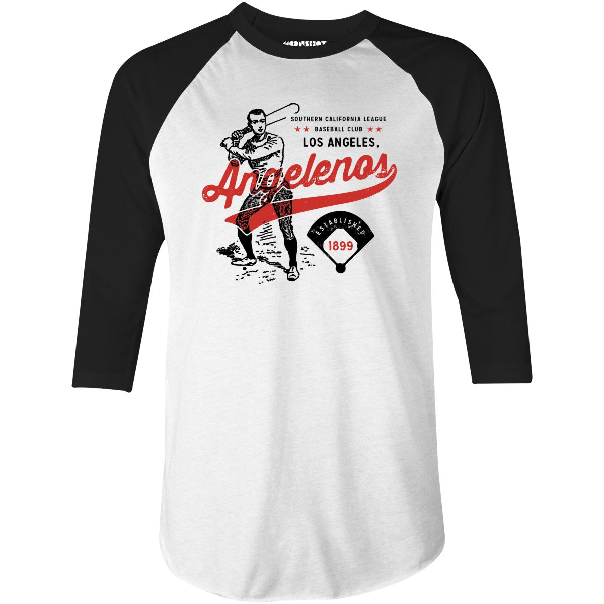 Los Angeles Angelenos - California - Vintage Defunct Baseball Teams - 3/4 Sleeve Raglan T-Shirt