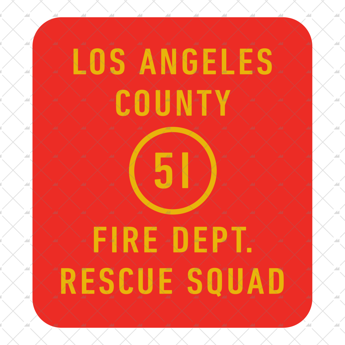 LA County Squad 51 Old Lunch Box Image 8 X 12 Metal Sign Made in USA 