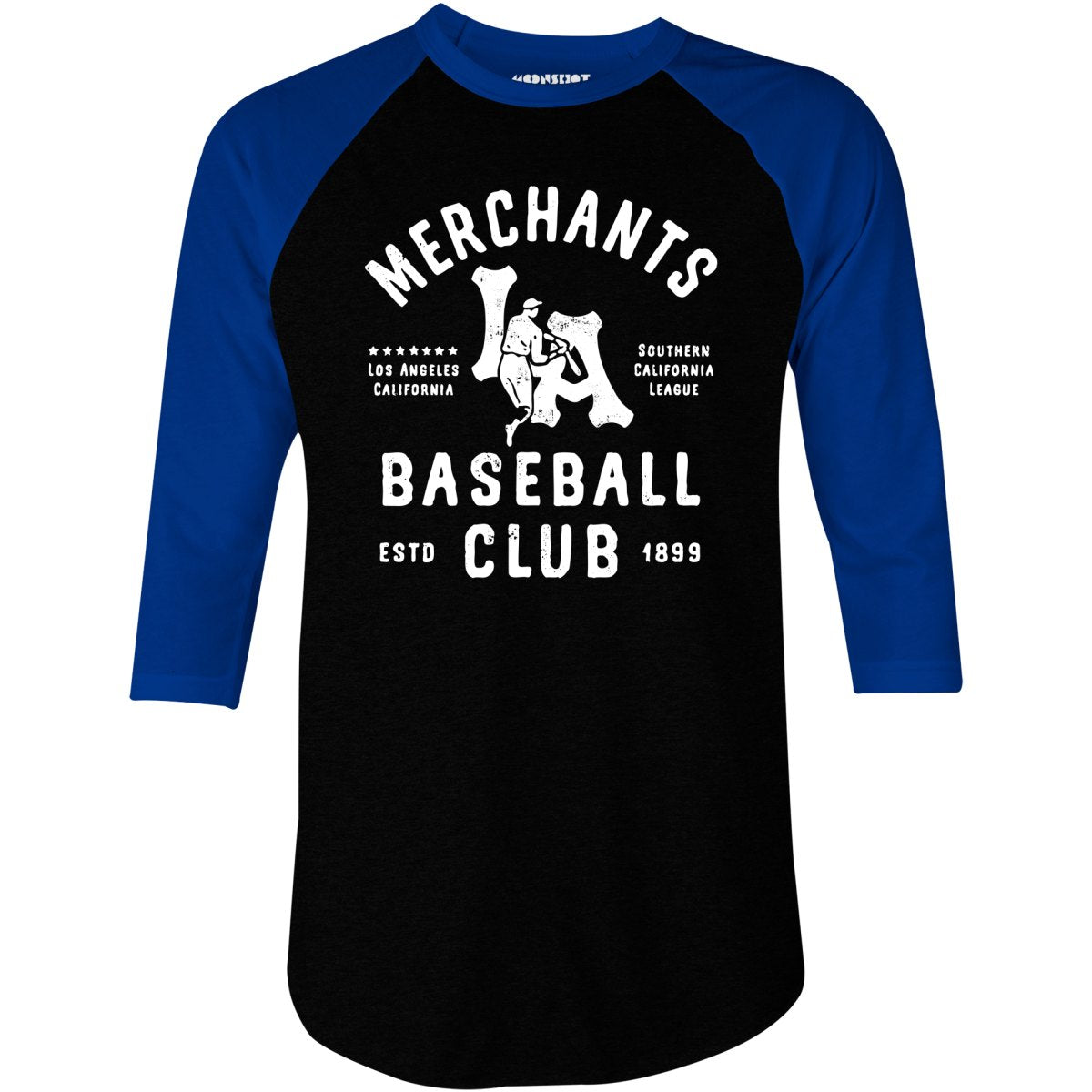 Los Angeles Merchants - California - Vintage Defunct Baseball Teams - 3/4 Sleeve Raglan T-Shirt