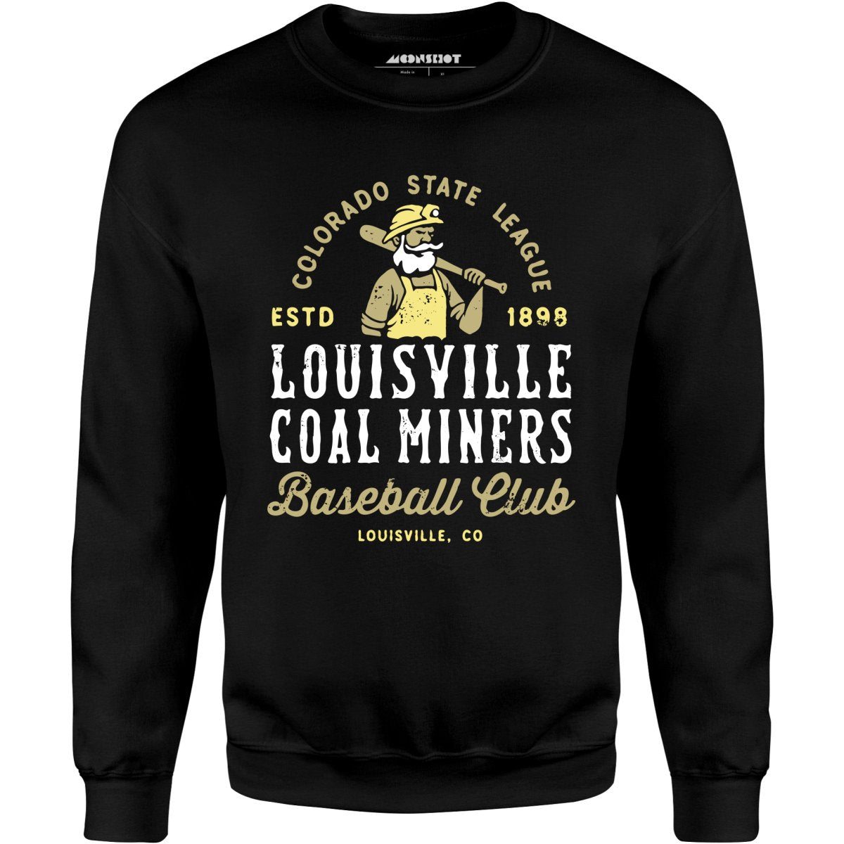 White Label Mfg Louisville Coal Miners - Colorado - Vintage Defunct Baseball Teams - Unisex Sweatshirt Black / XL