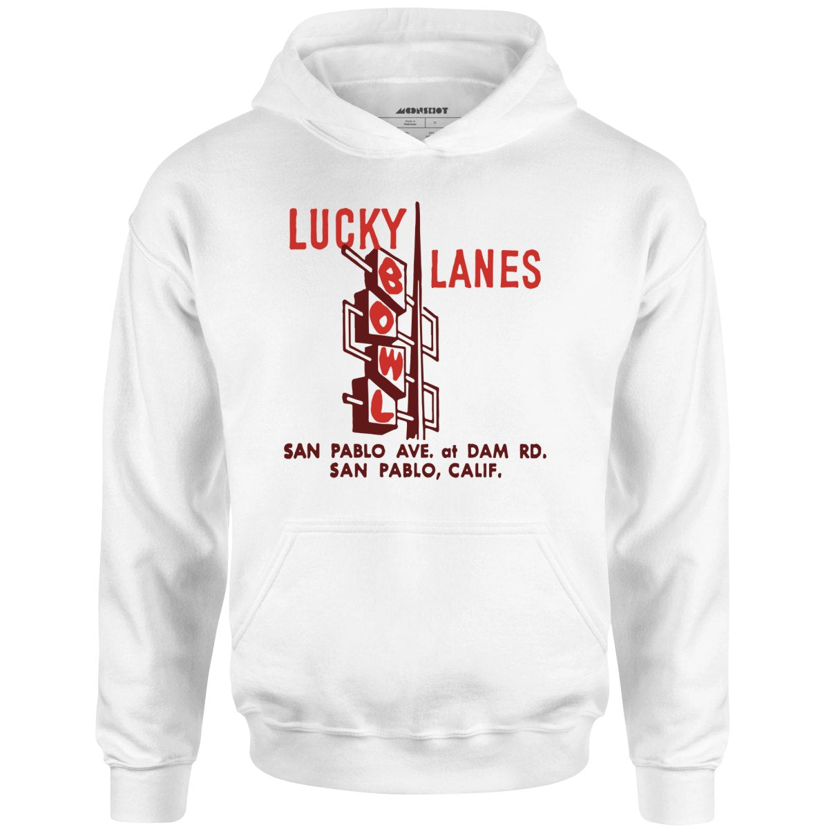 Lucky Lanes - San Pablo, CA - Vintage Bowling Alley - Unisex Hoodie
