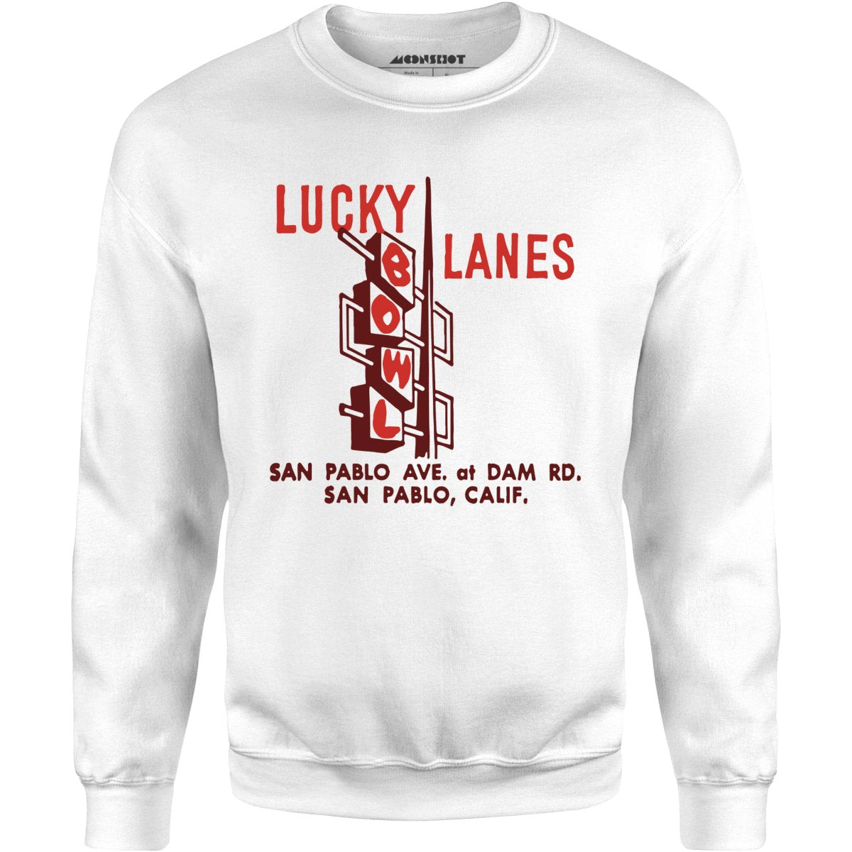 Lucky Lanes - San Pablo, CA - Vintage Bowling Alley - Unisex Sweatshirt