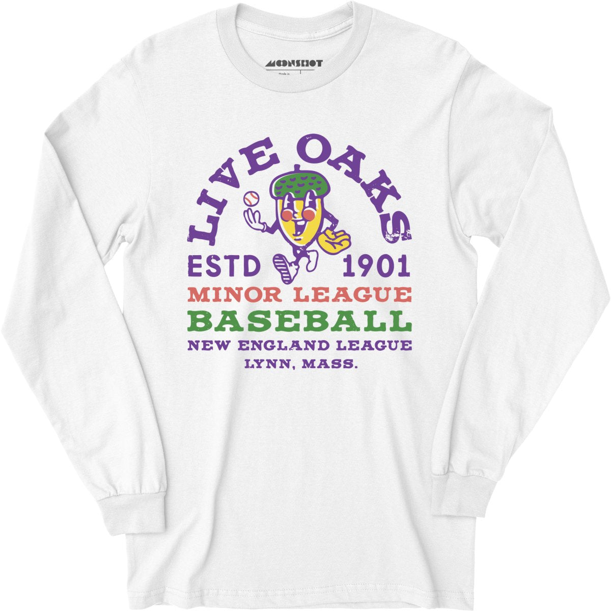 Lynn Live Oaks - Massachusetts - Vintage Defunct Baseball Teams - Long Sleeve T-Shirt