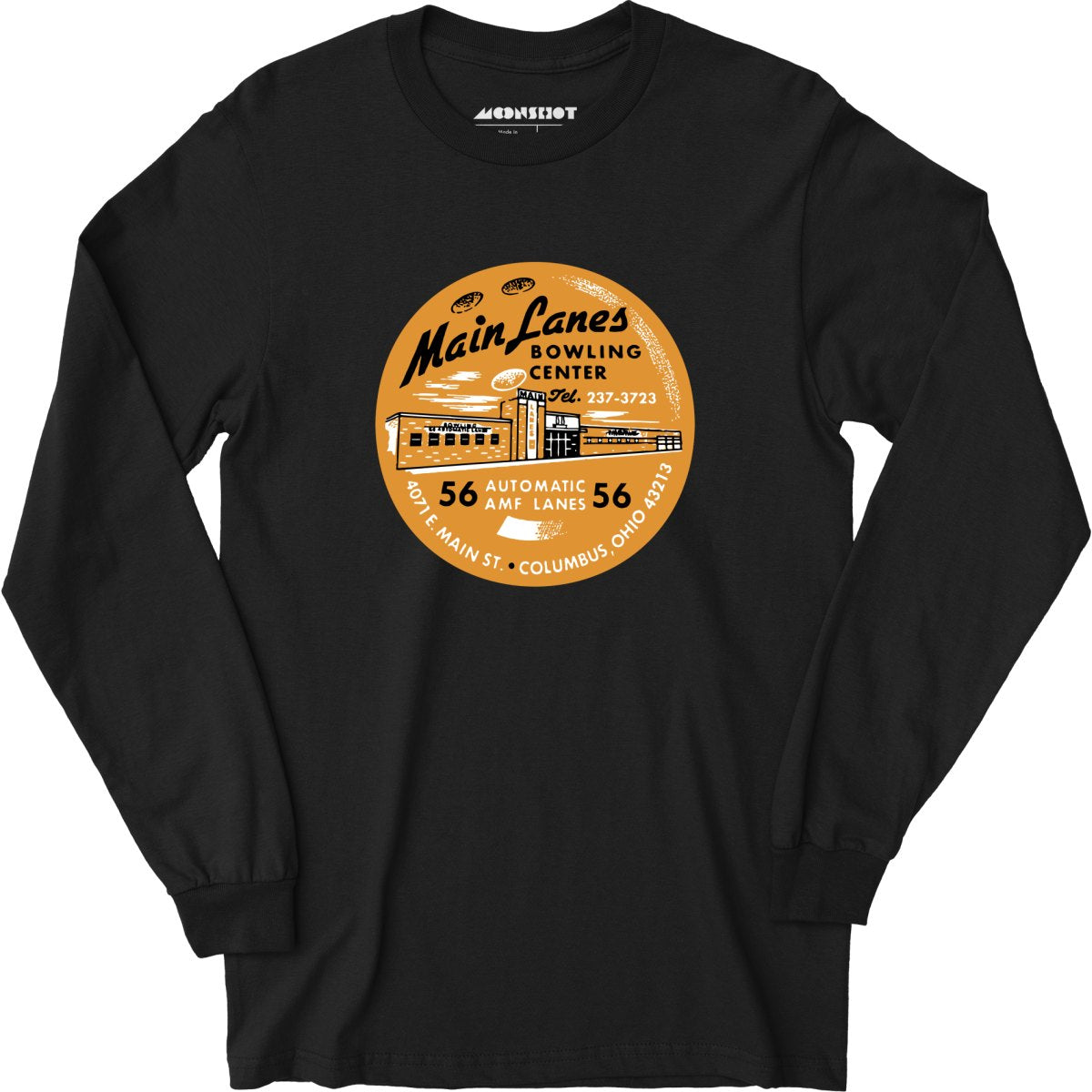 Main Lanes - Columbus Ohio - Vintage Bowling Alley - Long Sleeve T-Shirt