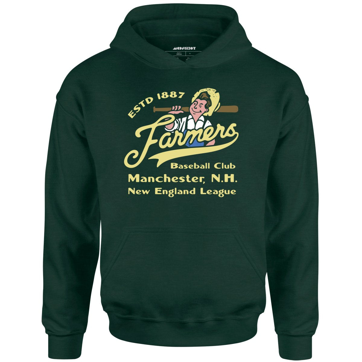 Manchester Farmers - New Hampshire - Vintage Defunct Baseball Teams - Unisex Hoodie