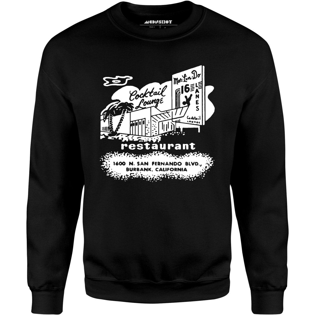 Mar-Lin-Do Lanes - Burbank, CA - Vintage Bowling Alley - Unisex Sweatshirt