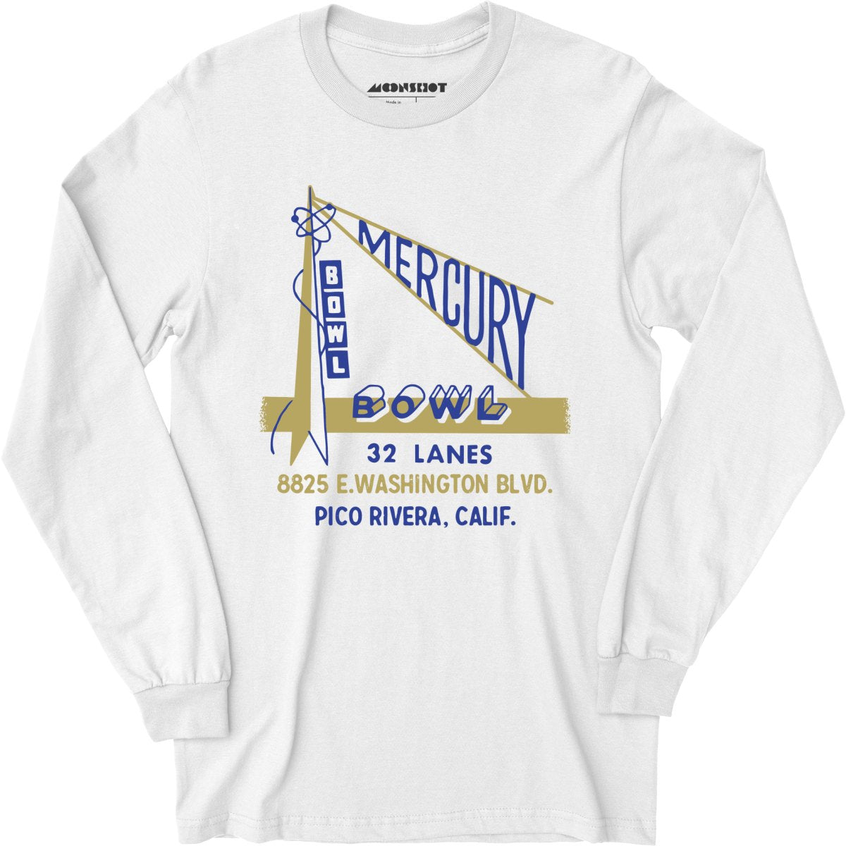 Mercury Bowl - Pico Rivera, CA - Vintage Bowling Alley - Long Sleeve T-Shirt