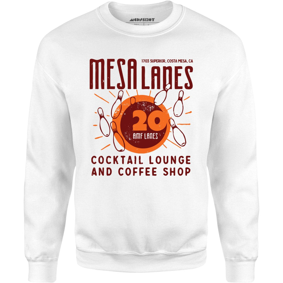 Mesa Lanes - Costa Mesa, CA - Vintage Bowling Alley - Unisex Sweatshirt
