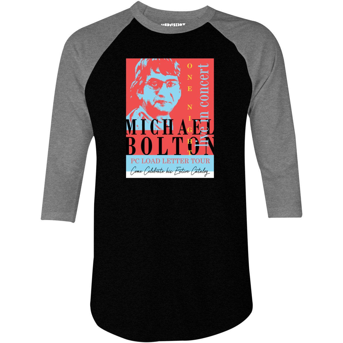 Michael Bolton in Concert Office Space - 3/4 Sleeve Raglan T-Shirt