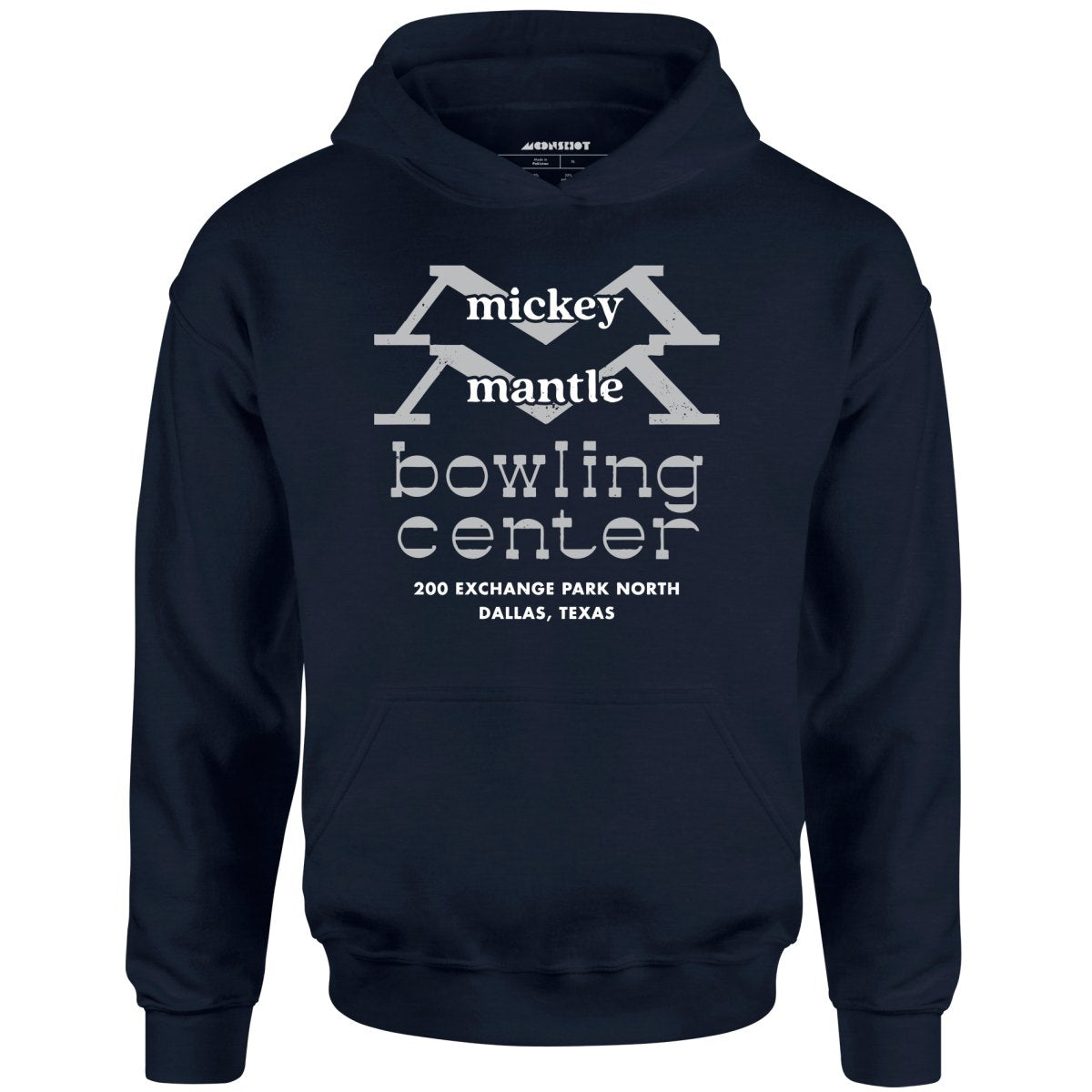 Mickey Mantle Bowling Center - Dallas, TX - Vintage Bowling Alley - Unisex Hoodie