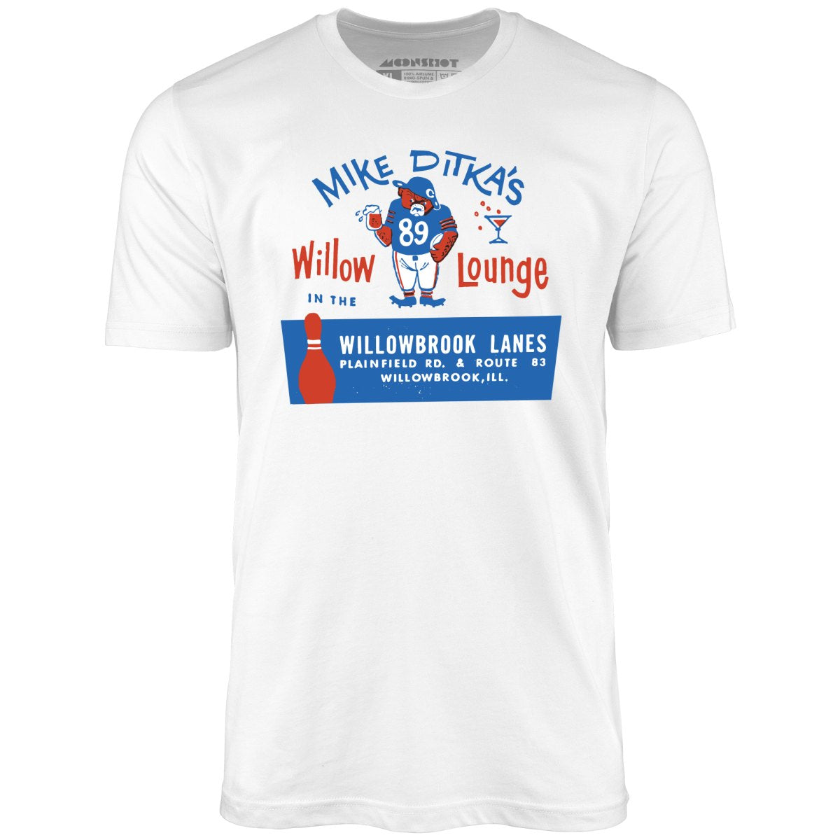 Mike Ditka's Willow Lounge - Willowbrook, IL - Vintage Bowling Alley - Unisex T-Shirt