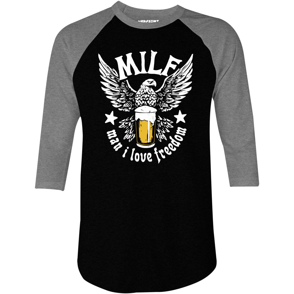 MILF Man I Love Freedom - 3/4 Sleeve Raglan T-Shirt