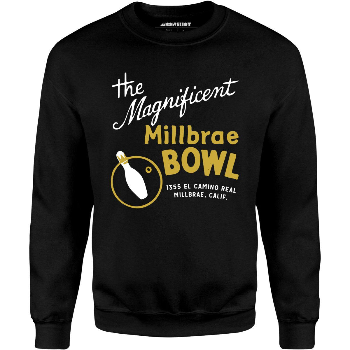 Millbrae Bowl - Millbrae, CA - Vintage Bowling Alley - Unisex Sweatshirt