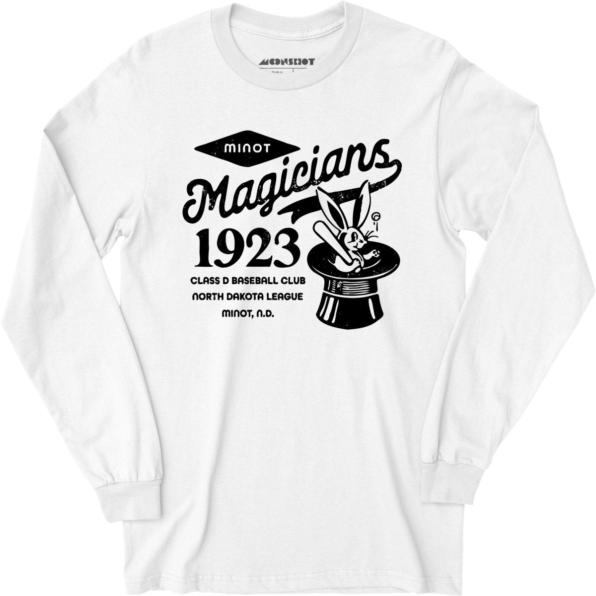 Minot Magicians - North Dakota - Vintage Defunct Baseball Teams - Long Sleeve T-Shirt