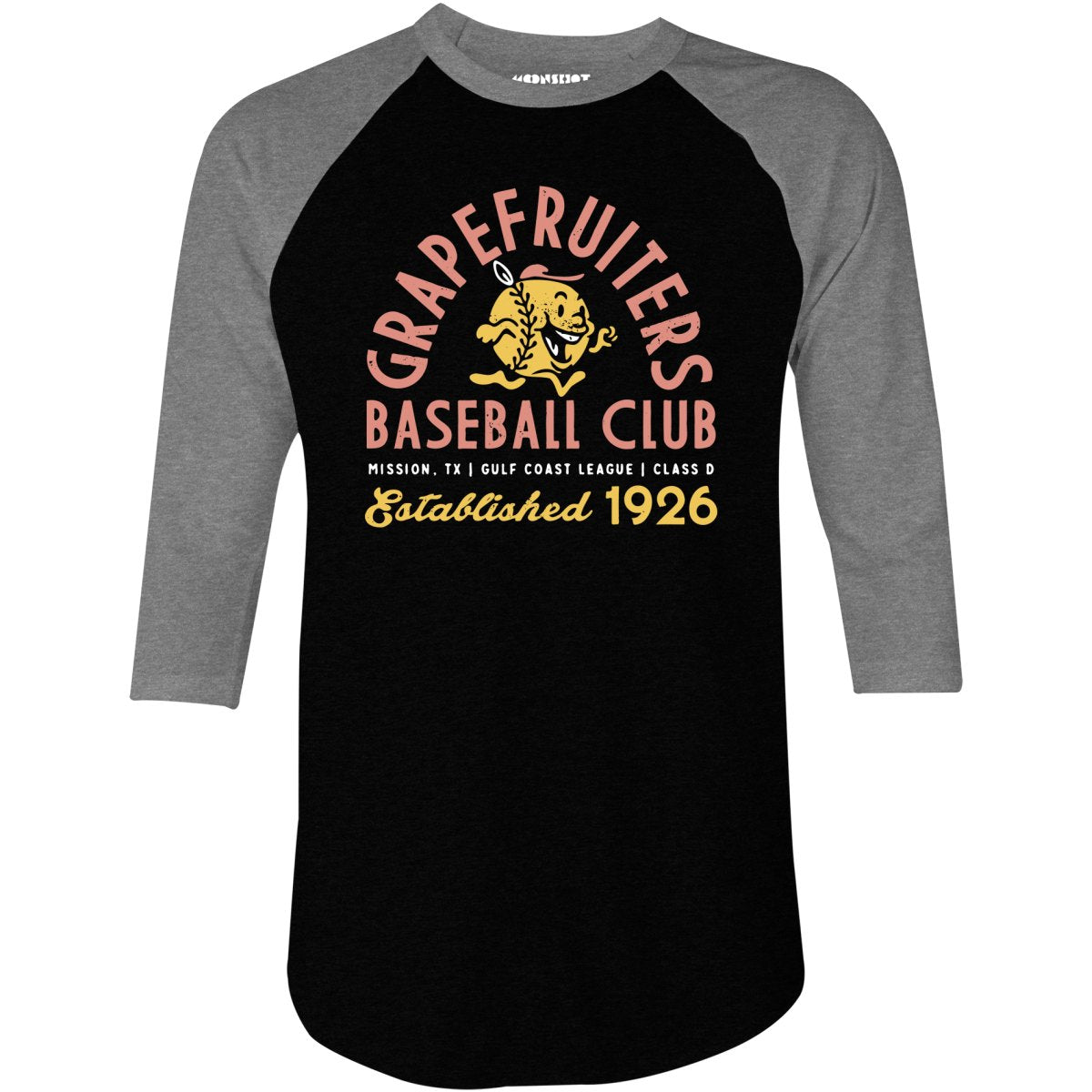 Mission Grapefruiters - Texas - Vintage Defunct Baseball Teams - 3/4 Sleeve Raglan T-Shirt