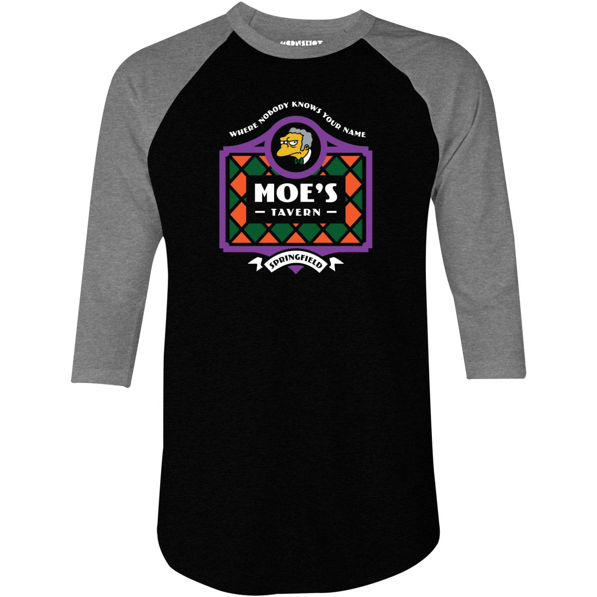 Moe's Tavern - 3/4 Sleeve Raglan T-Shirt