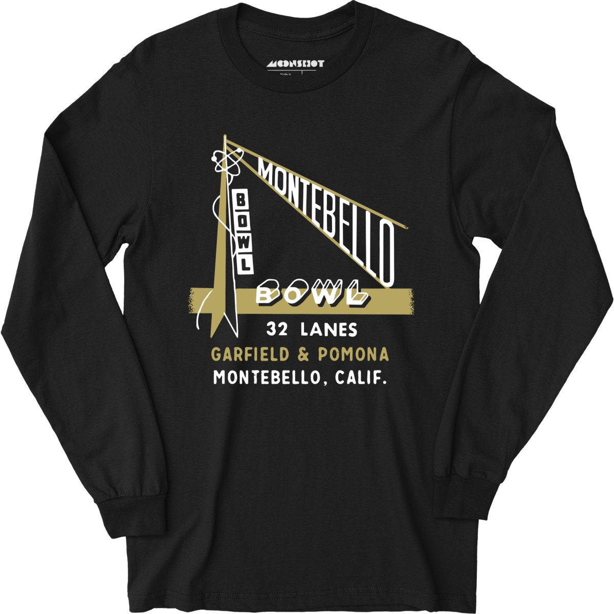 Montebello Bowl - Montebello, CA - Vintage Bowling Alley - Long Sleeve T-Shirt