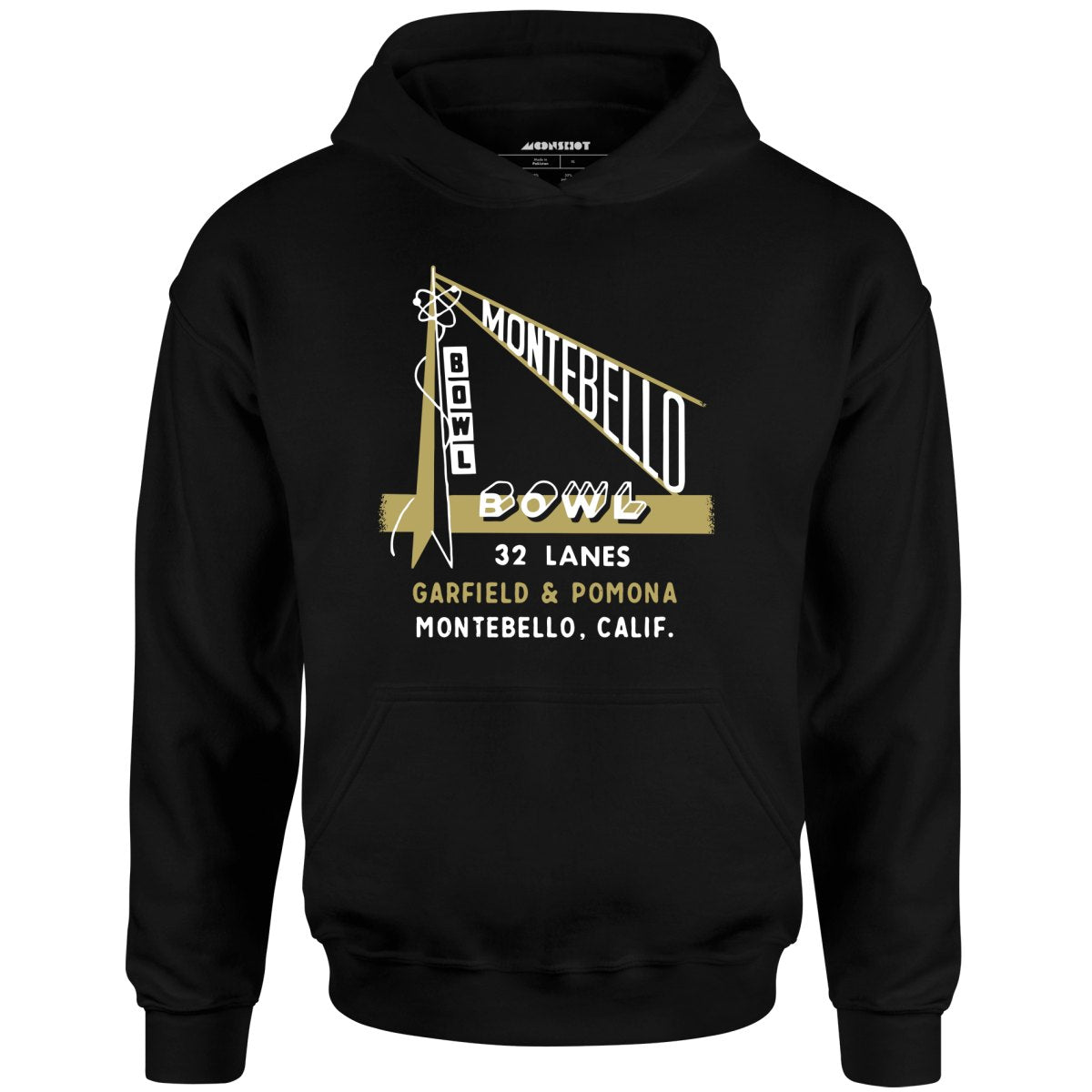Montebello Bowl - Montebello, CA - Vintage Bowling Alley - Unisex Hoodie