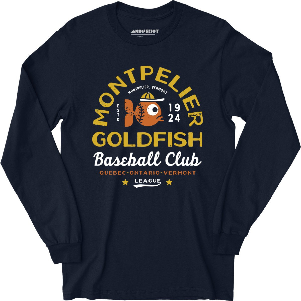 Montpelier Goldfish - Vermont - Vintage Defunct Baseball Teams - Long Sleeve T-Shirt